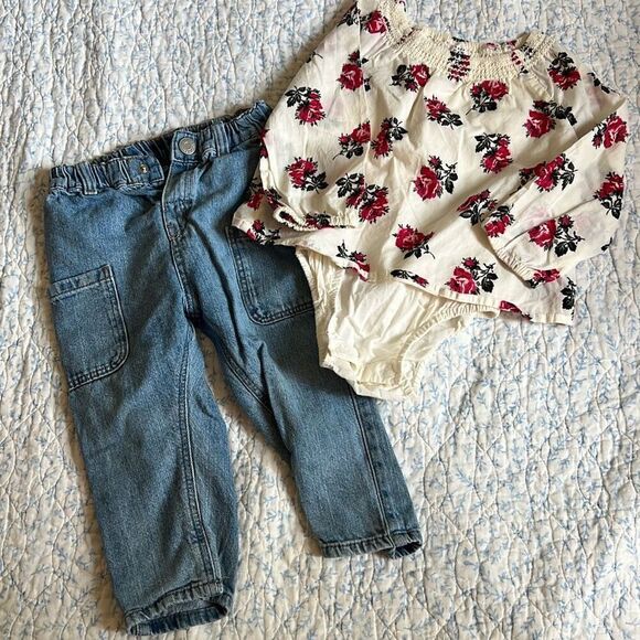 H&M Other - 18 months baby girl bundle - top and jeans